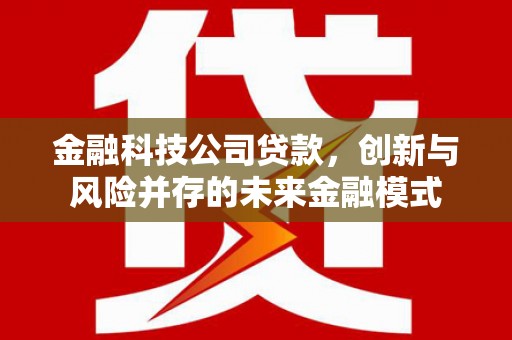 清涧金融科技公司贷款，创新与风险并存的未来金融模式