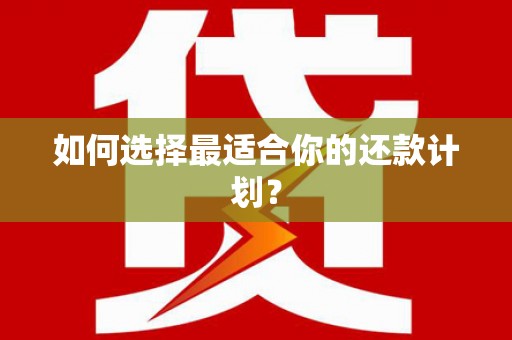 揭东如何选择最适合你的还款计划？